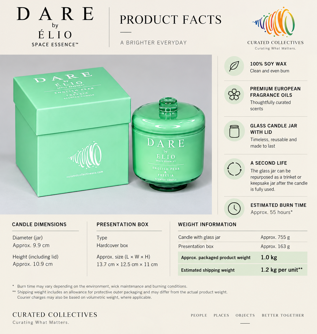 DARE Soy Candle – English Pear & Freesia
