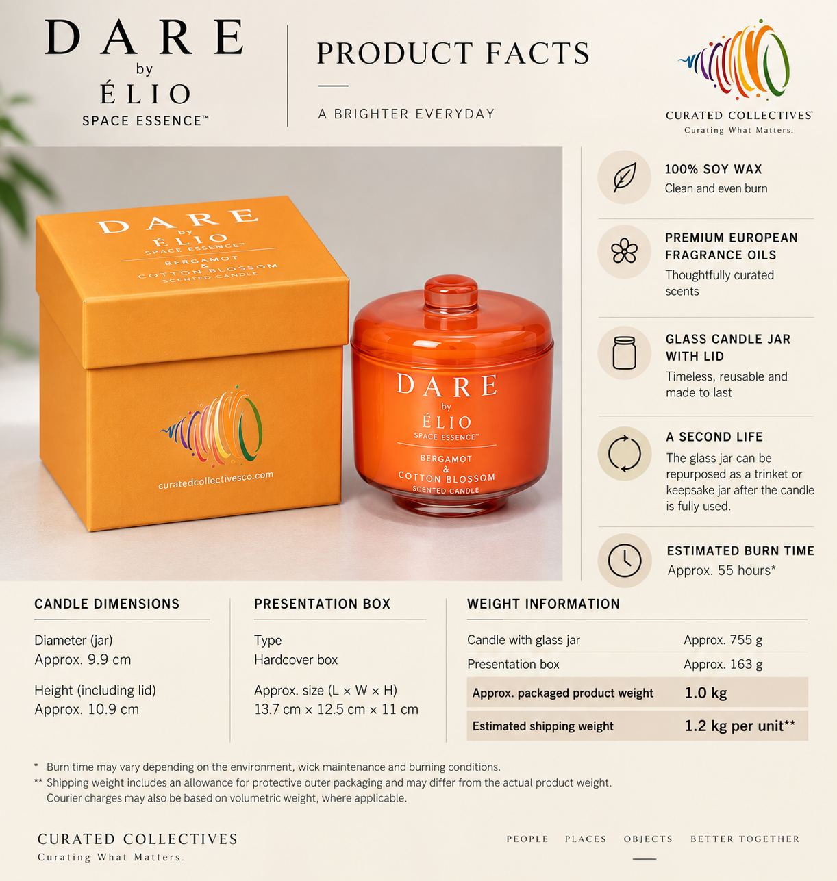 DARE Soy Candle - Bergamot & Cotton Blossom