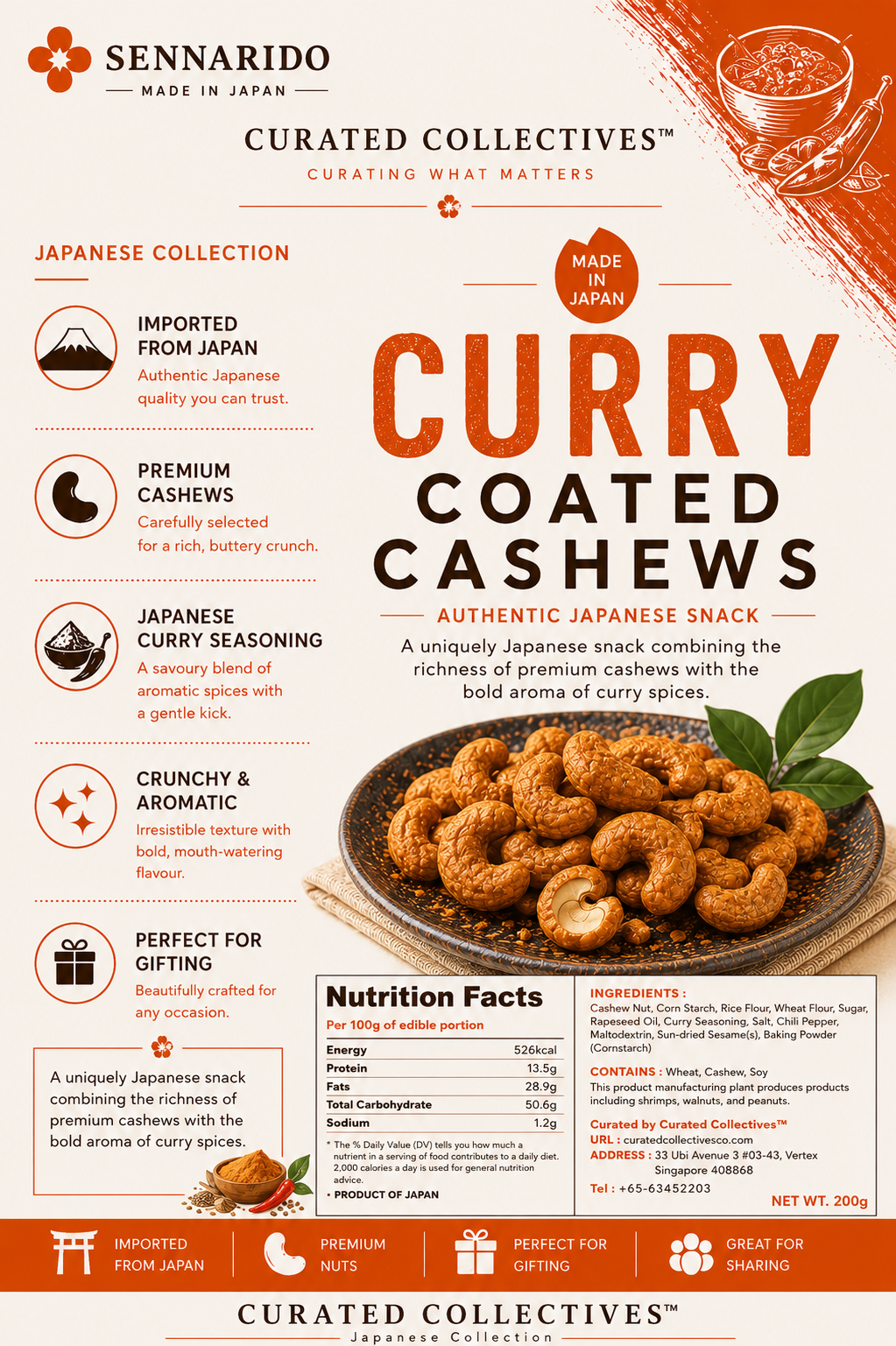 Japanese Curry Coated Cashews