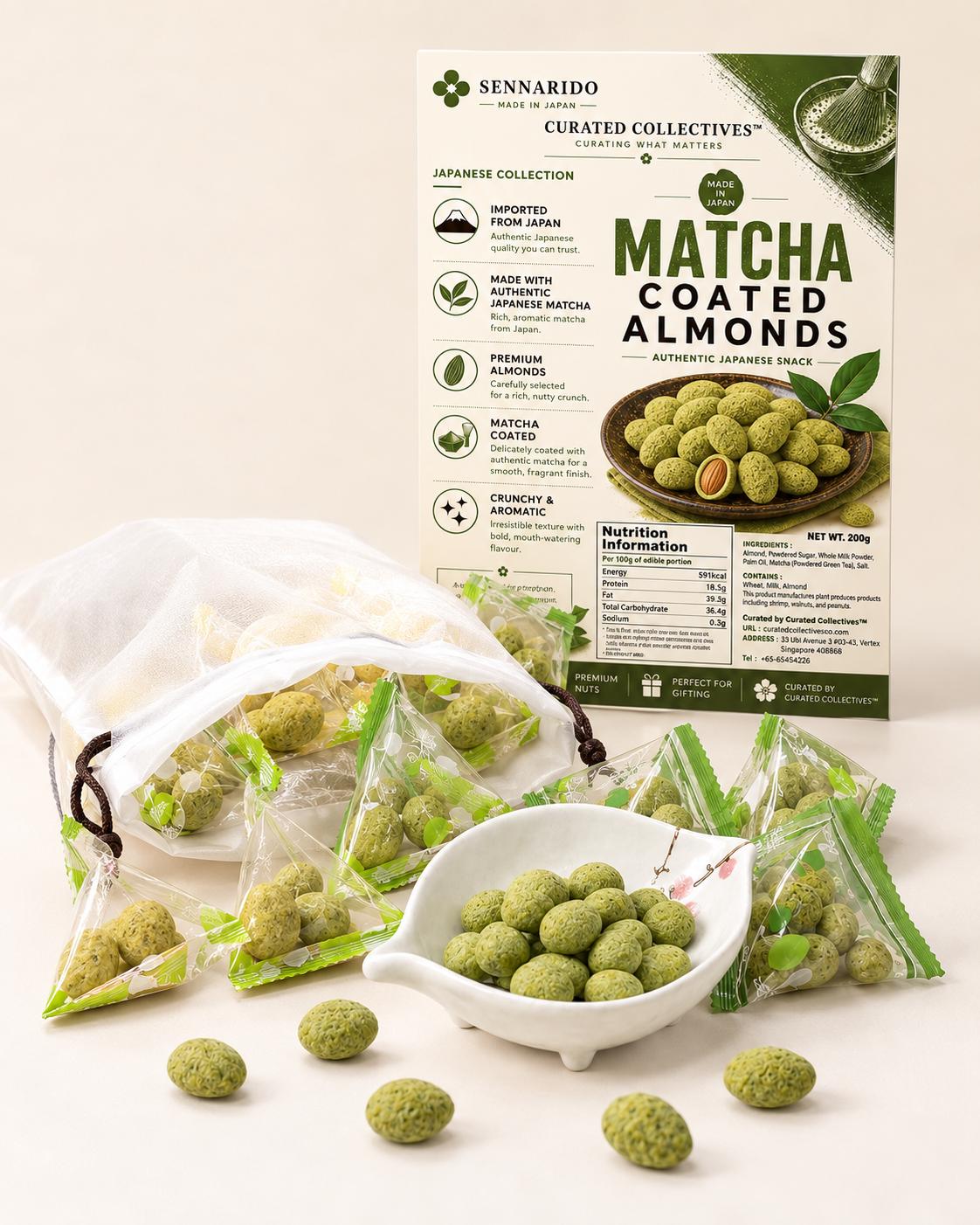 Japanese Matcha Coated Almonds