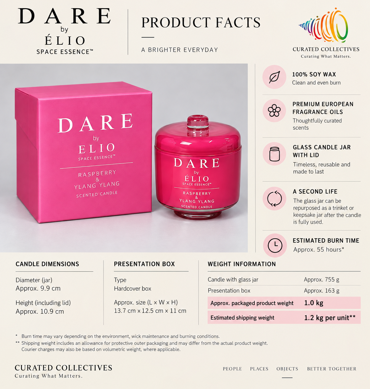 DARE Soy Candle - Raspberry & Ylang Ylang